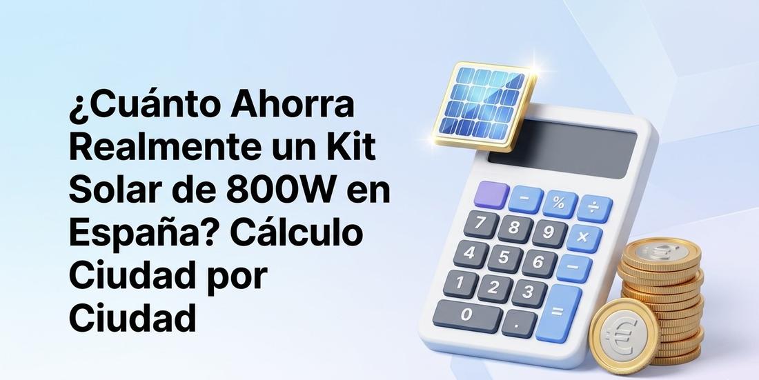Gráfico del cálculo de ahorro real con un kit solar de 800W en España