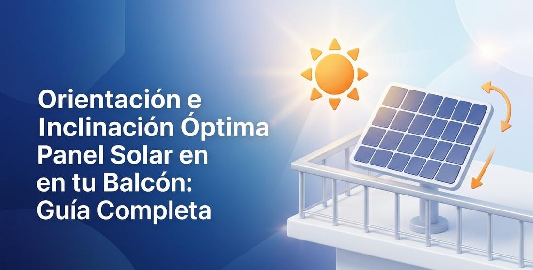 Esquema de la orientación e inclinación óptima para maximizar la producción de paneles solares en un balcón